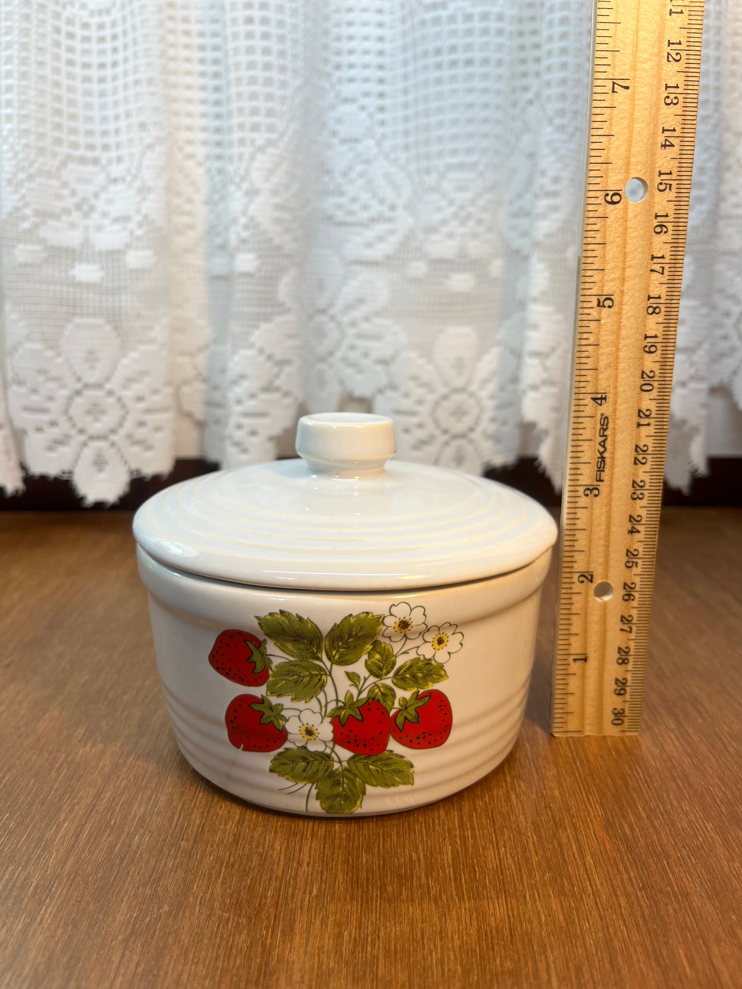 Vintage Strawberry McCoy Country Covered Margarine Container