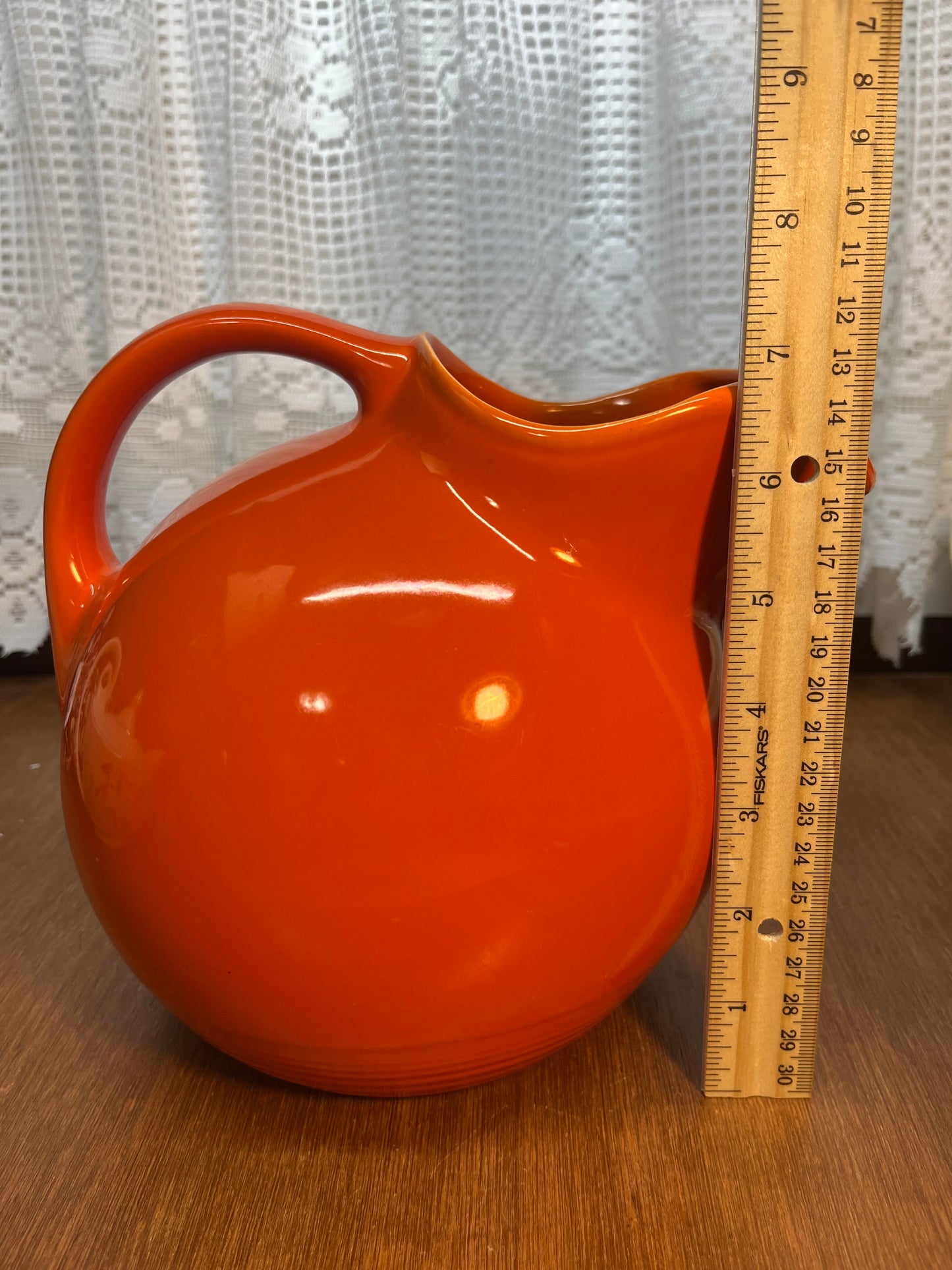 Vintage Atomic Orange Ball Pitcher