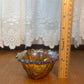 Vintage Indiana Amber Iridescent Carnival Glass Candle Holder