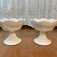 Vintage Set Of Two Milk Glass Grape Harvest Candle Holders