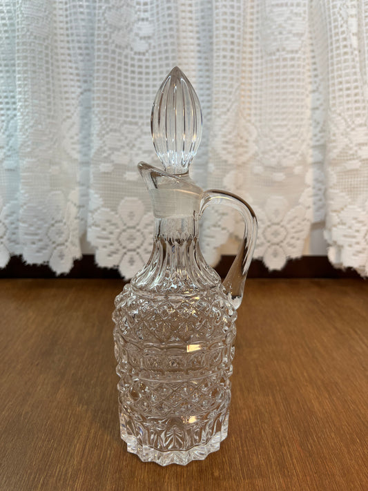 Vintage Clear Diamond Oil/Vinegar Cruet Bottle