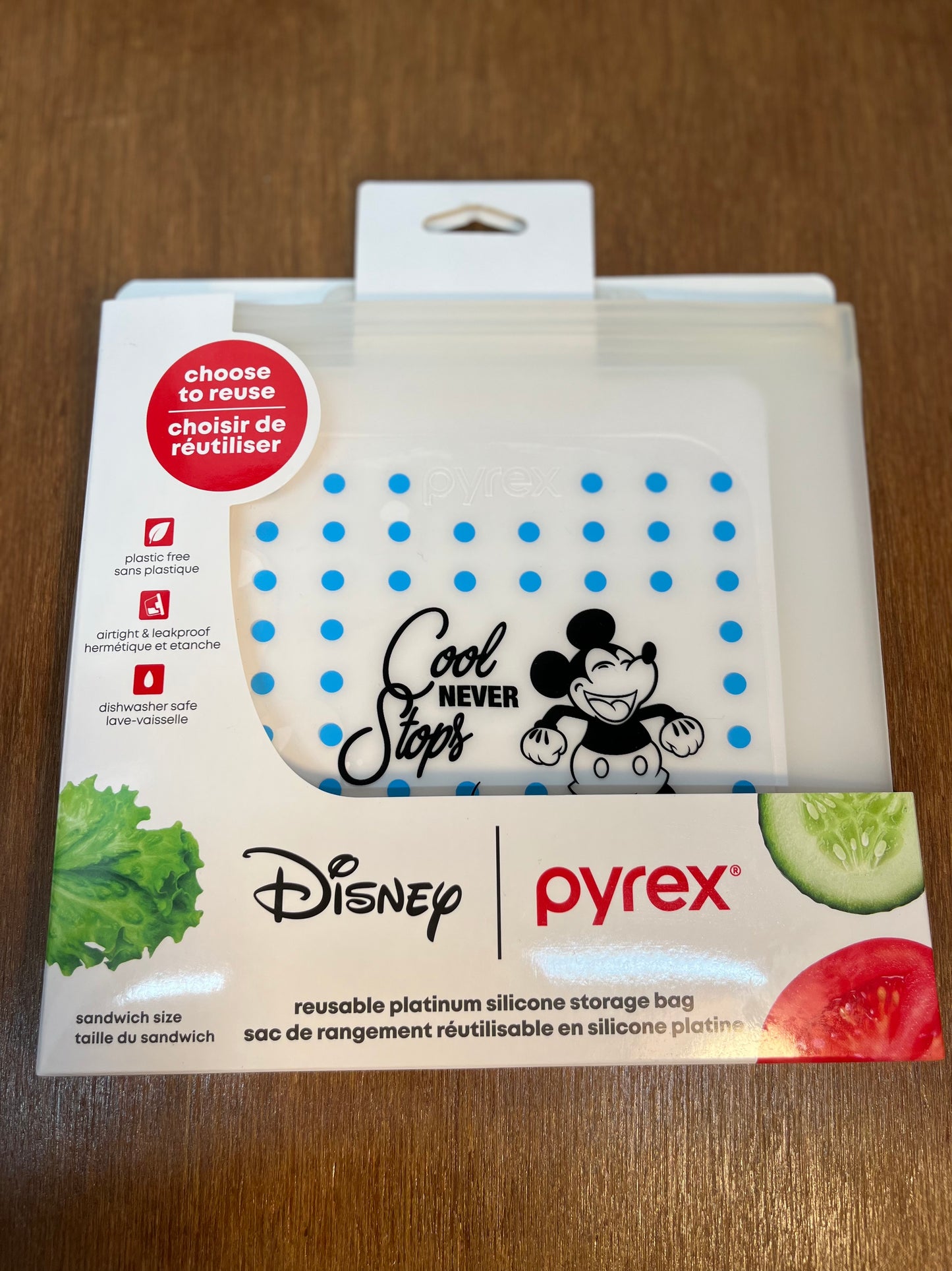 Pyrex Reusable Platinum Grade Silicone Food Storage Bag, Disney Mickey Mouse