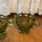 Vintage Mid Century Olive Green Cream & Sugar Set