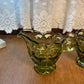 Vintage Mid Century Olive Green Cream & Sugar Set