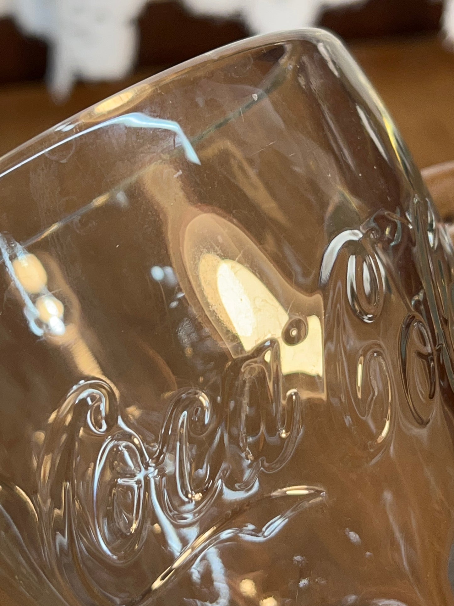 Vintage Clear Coca Cola Collectible Glass Mug