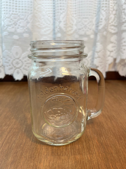 Vintage Golden Harvest Drinking Glass Jar