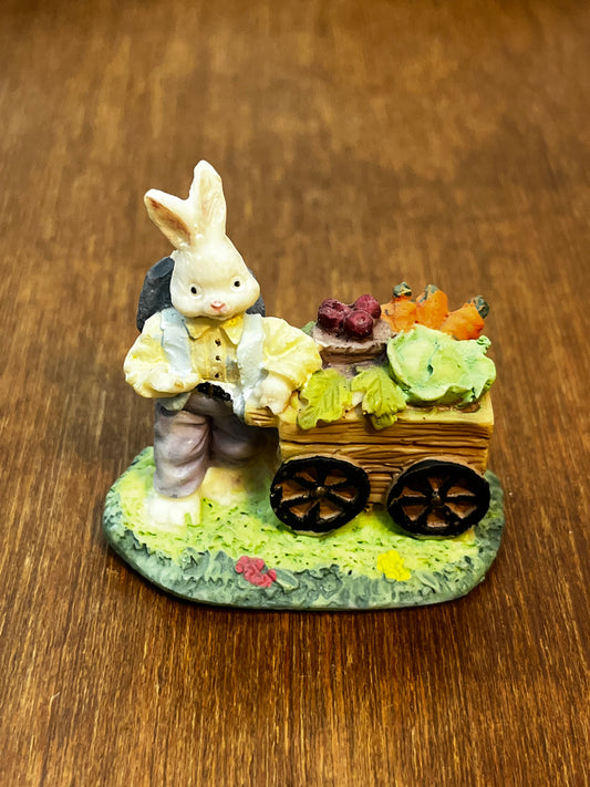 Village Bunny With Vegetable Cart Figurine