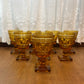 Eight Vintage Amber Indiana Glass Colony Park Lane Drinking Glasses