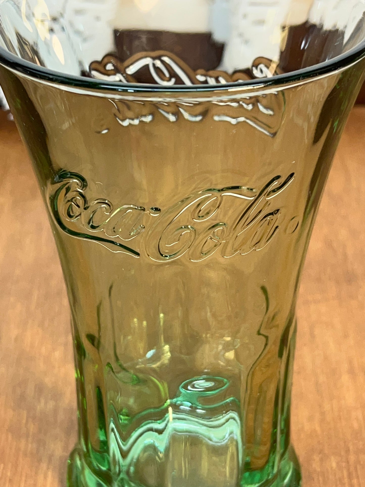 Vintage Green Fluted Top Libbey Coca Cola Glass