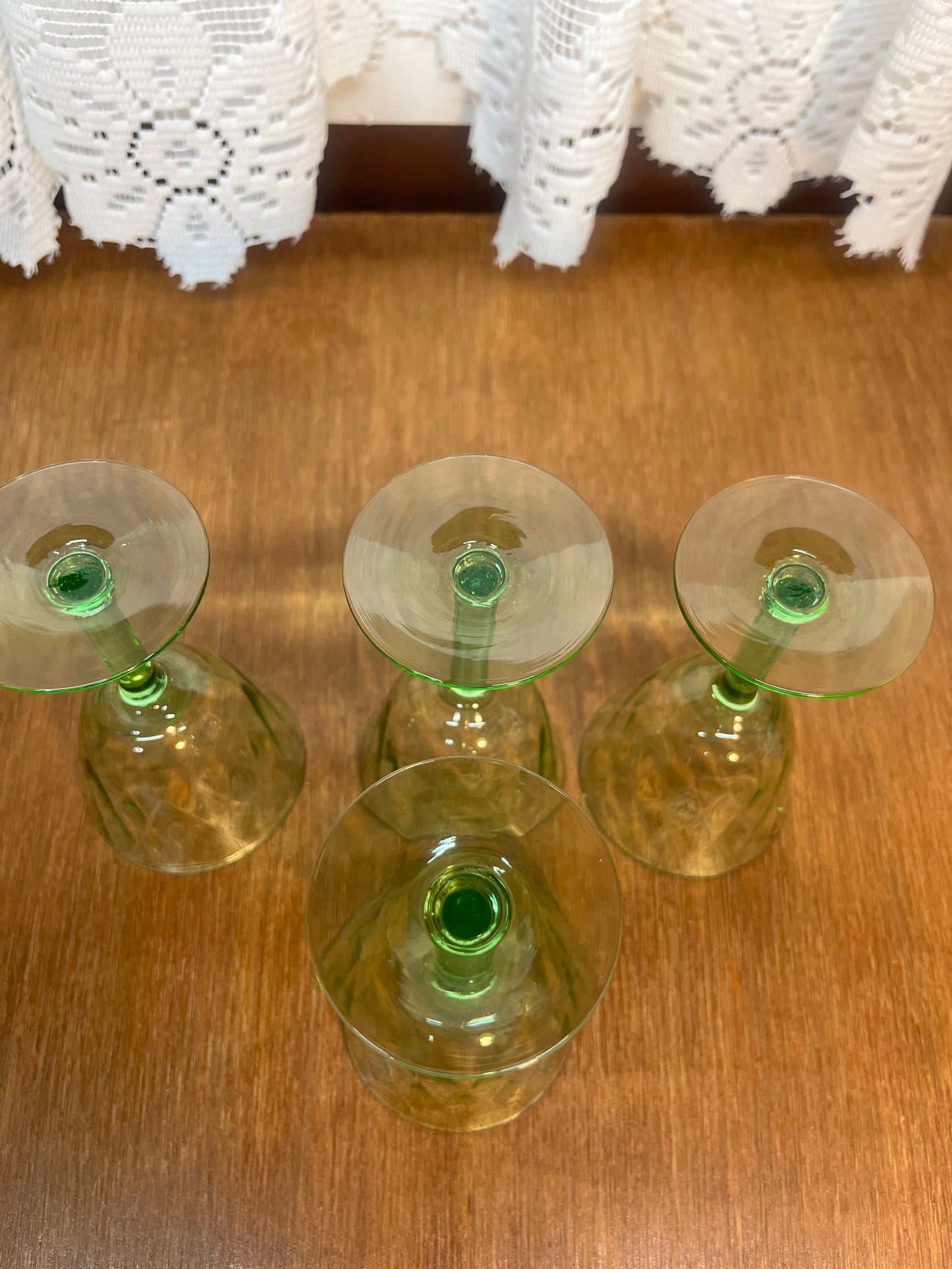 Set of 4 Vintage Uranium Martini/Dessert Glasses