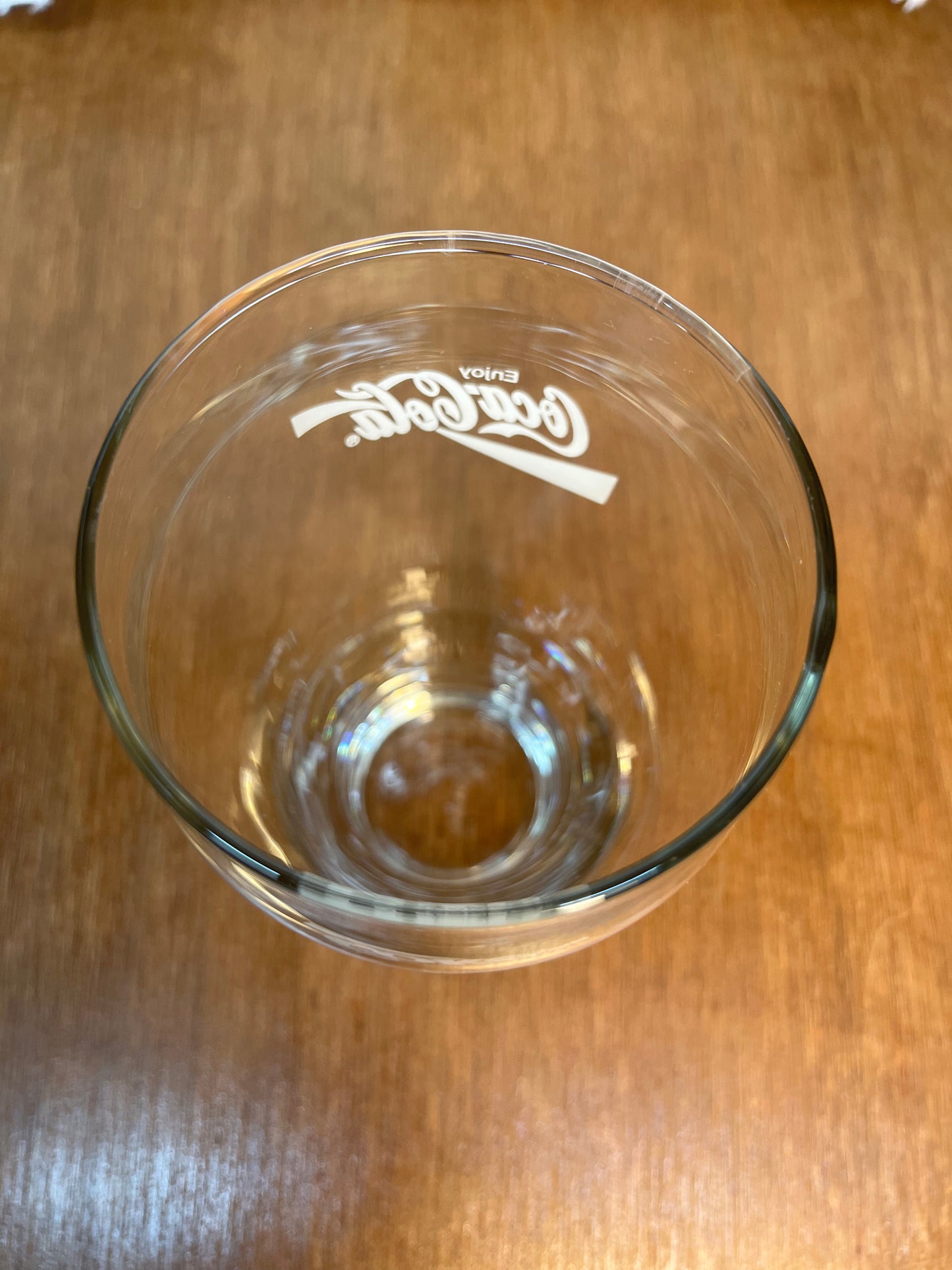 Clear Vintage White Logo Coca Cola Glass