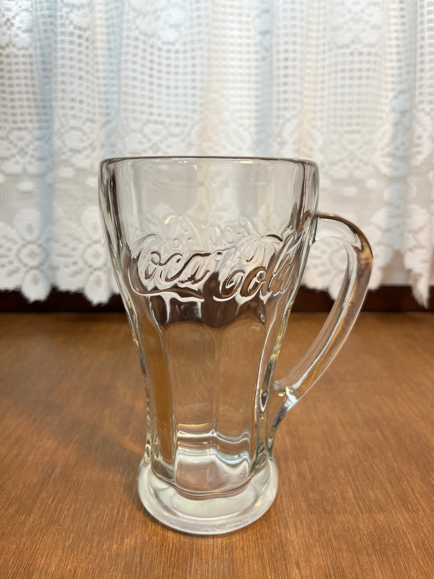 Vintage Clear Coca Cola Collectible Glass Mug