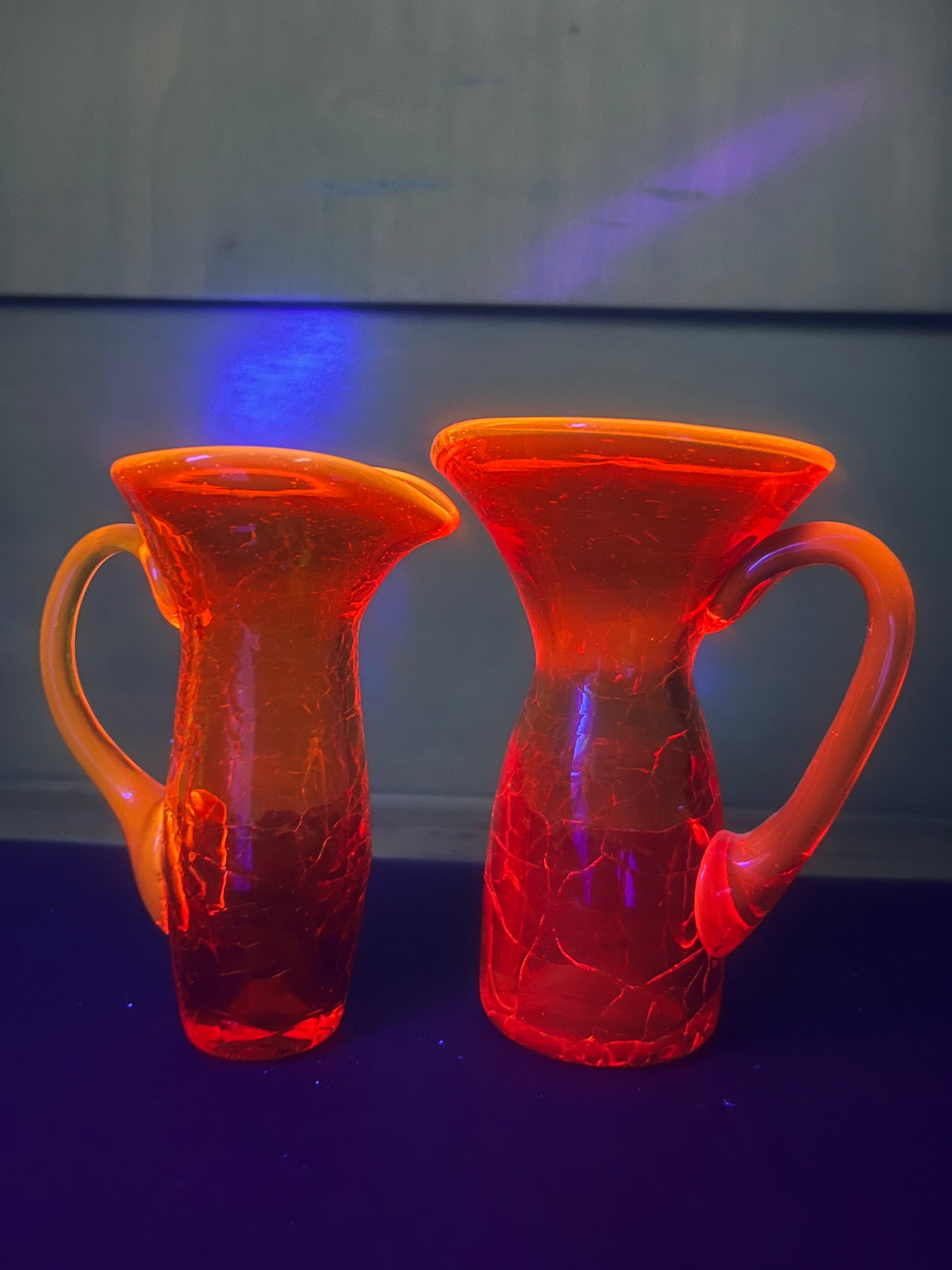 Vintage Miniature Amberina Crackled Pitcher’s