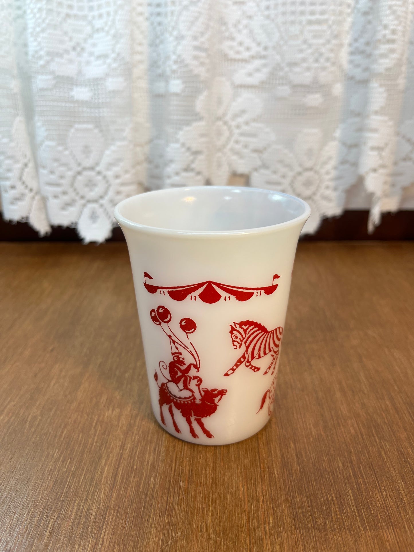 Vintage Milk Glass Hazel Atlas Circus Cup