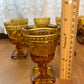 Eight Vintage Amber Indiana Glass Colony Park Lane Drinking Glasses