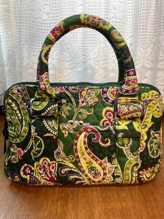 Green Paisley Floral Pattern Vera Bradley Duffle Hang Bag