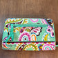 Light Green Quilted Floral Pattern Purse & Wallet