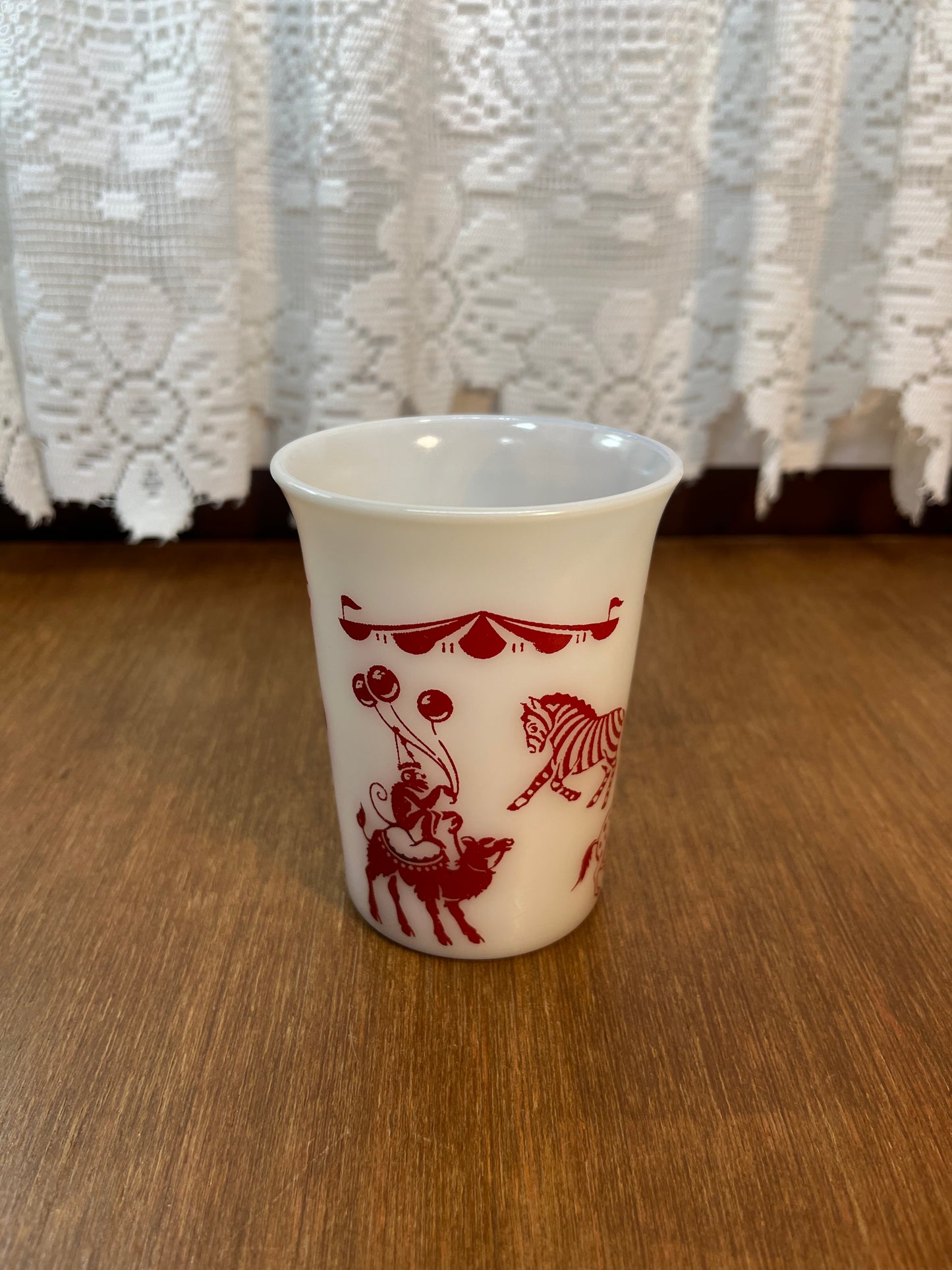 Vintage Milk Glass Hazel Atlas Circus Cup