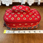 Red Floral Pattern Small Cosmetic Bag