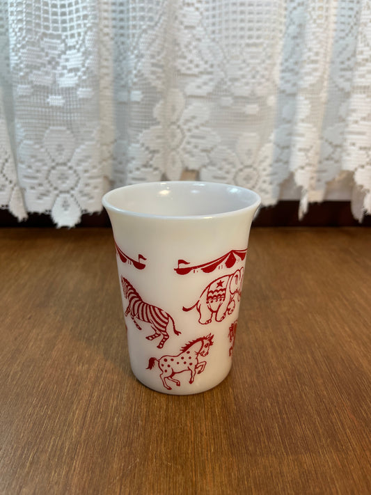 Vintage Milk Glass Hazel Atlas Circus Cup