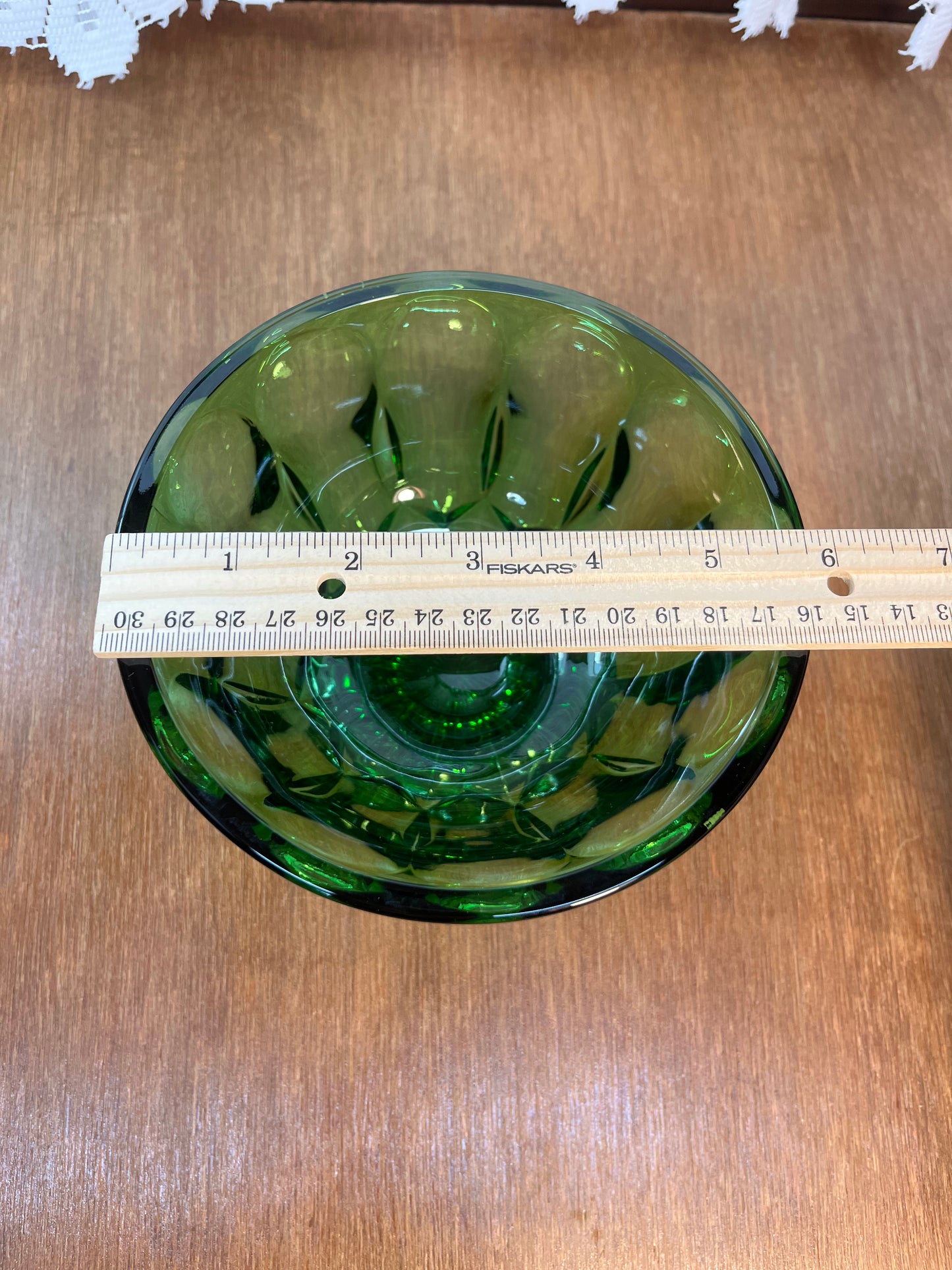 Vintage Emerald Green Pedestal Dish