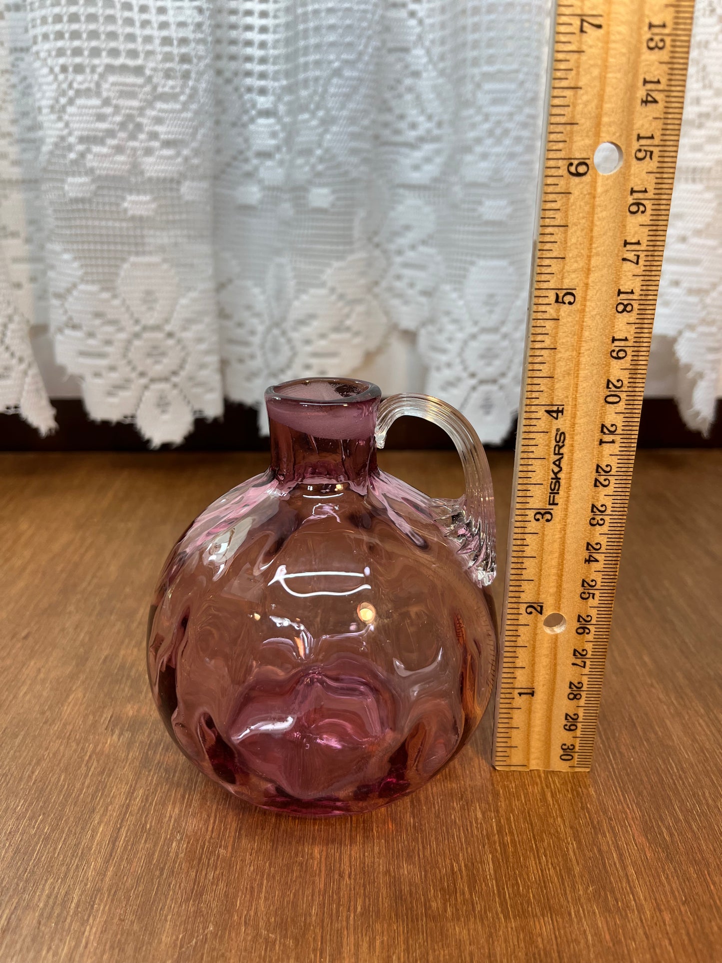 Vintage Mini Cranberry Art Glass Cruet