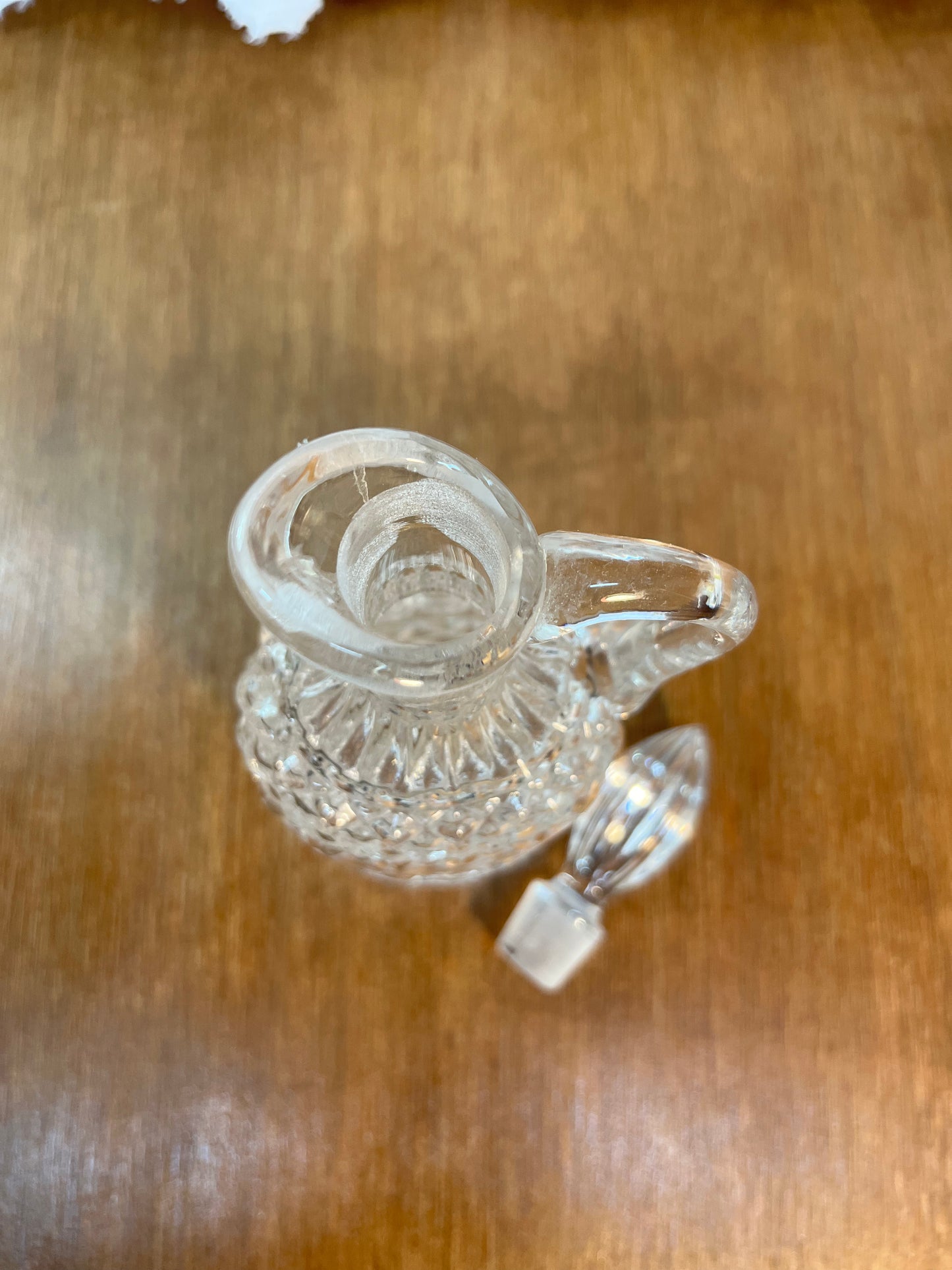 Vintage Clear Diamond Oil/Vinegar Cruet Bottle