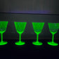 Set of 4 Vintage Uranium Martini/Dessert Glasses