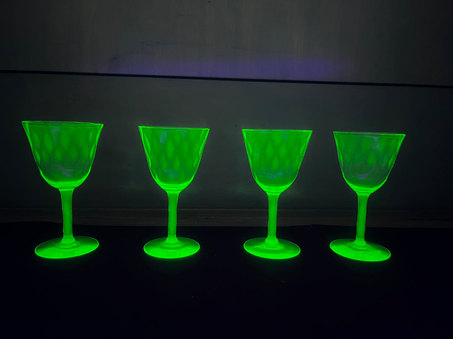 Set of 4 Vintage Uranium Martini/Dessert Glasses