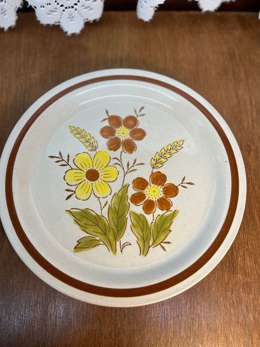 Autumn Collection Stoneware Wheat Flower Plate