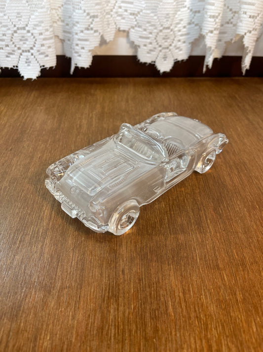 Vintage Decorative Frosted Corvette Collectible Glass Car