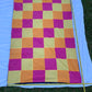 Multicolored Checker Patterned Handmade/Machine Sewn Quilt