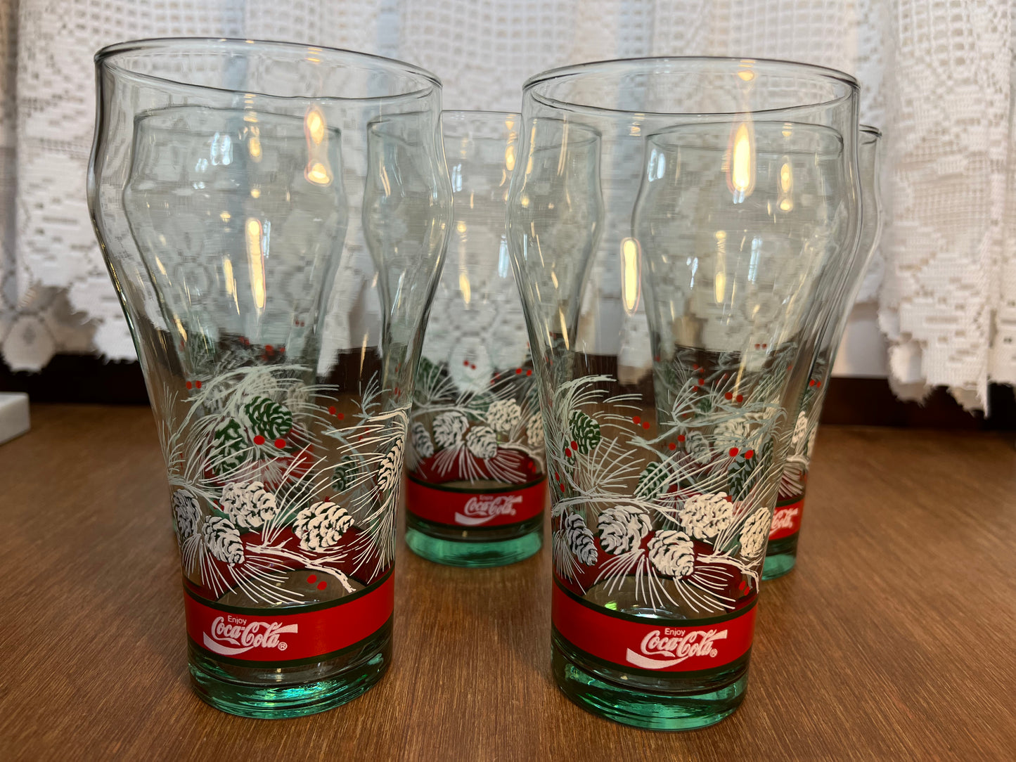 Vintage Christmas Holiday Coca Cola Glass