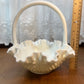 Vintage Milk Glass Fenton Hobnail Basket