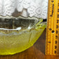 Vintage Set Of 3 Uranium Leaf Glass Dishes