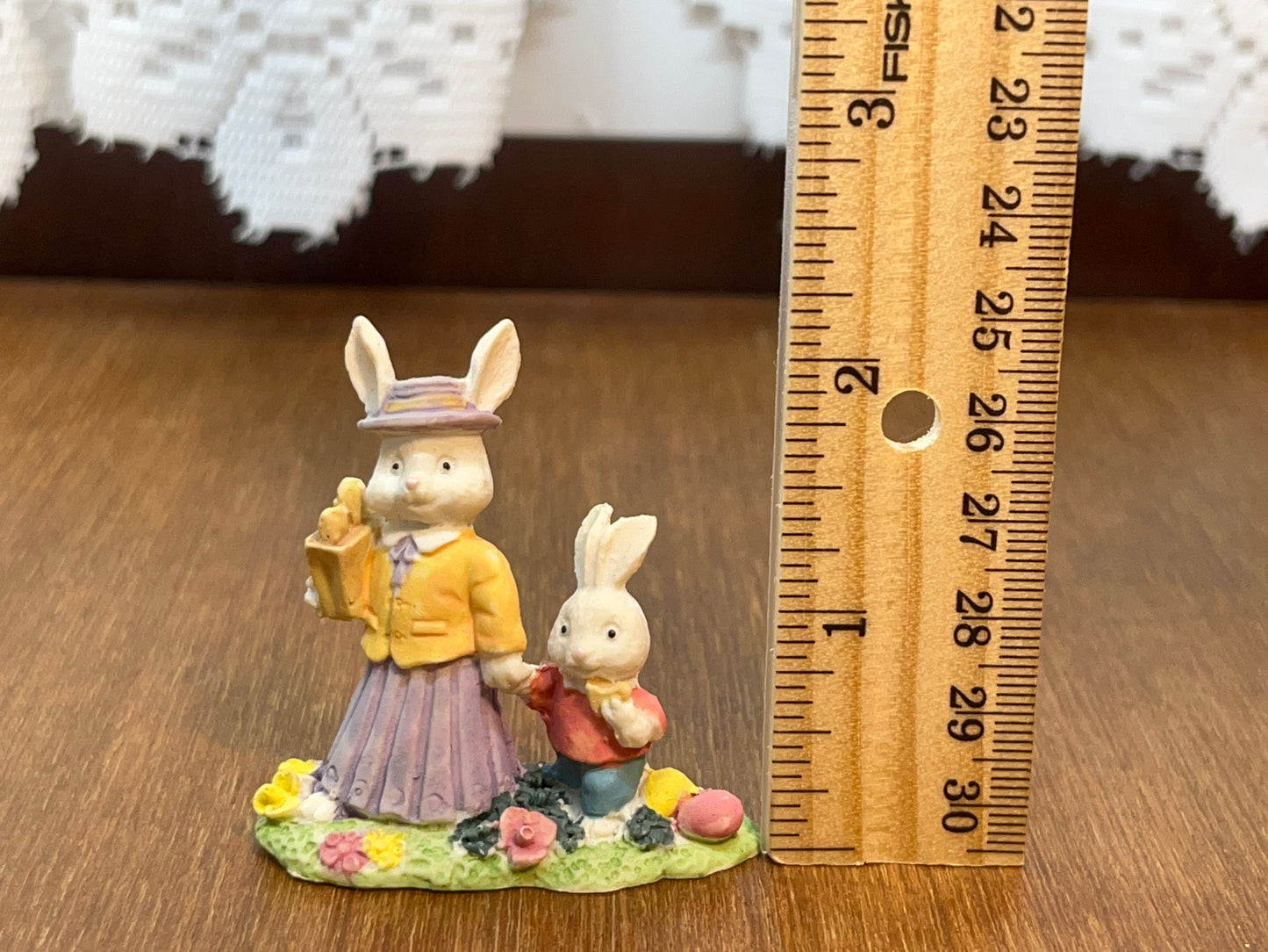 Village Momma & Baby Bunny Figurine