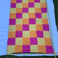 Multicolored Checker Patterned Handmade/Machine Sewn Quilt