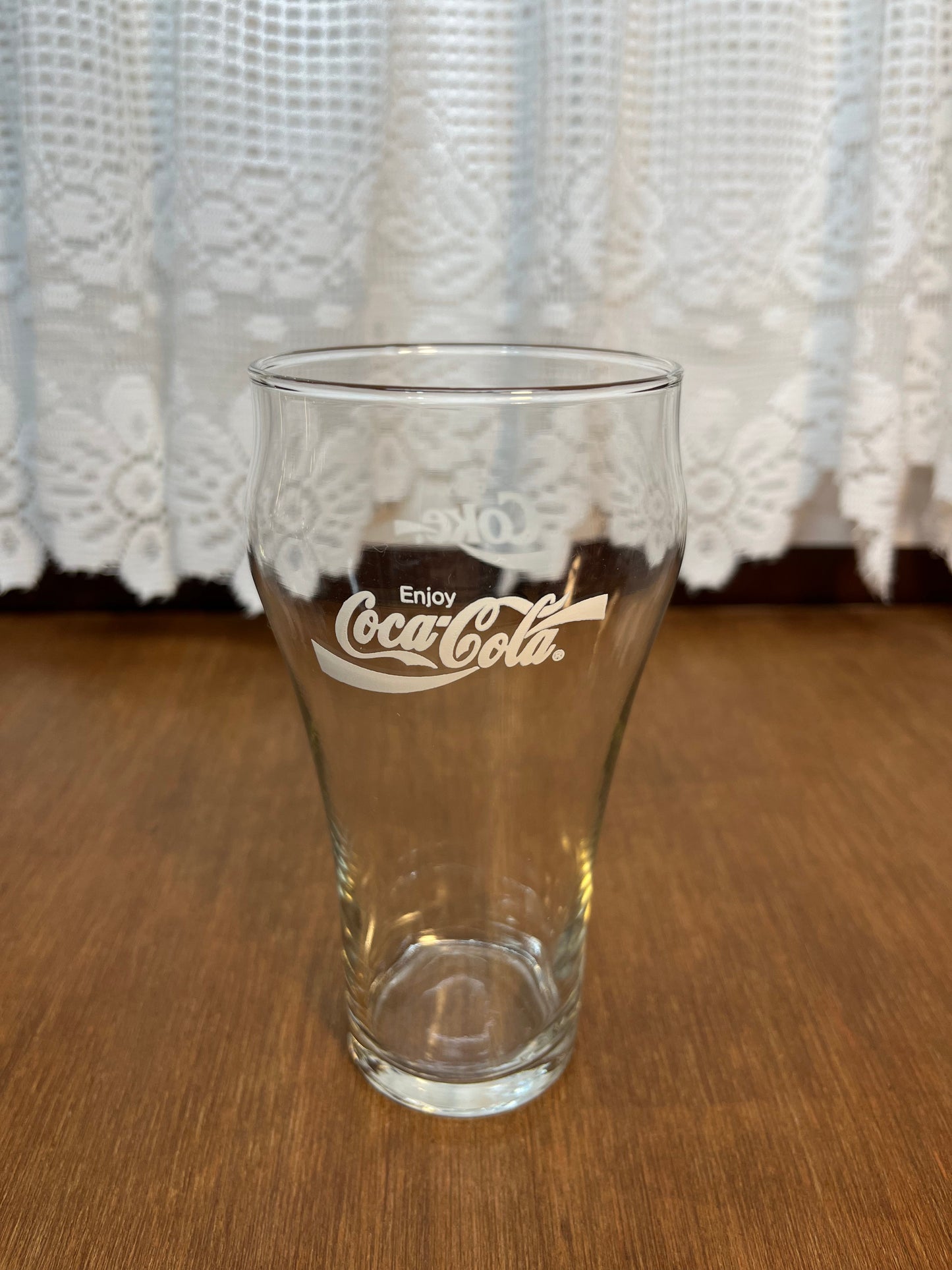 Clear Vintage White Logo Coca Cola Glass