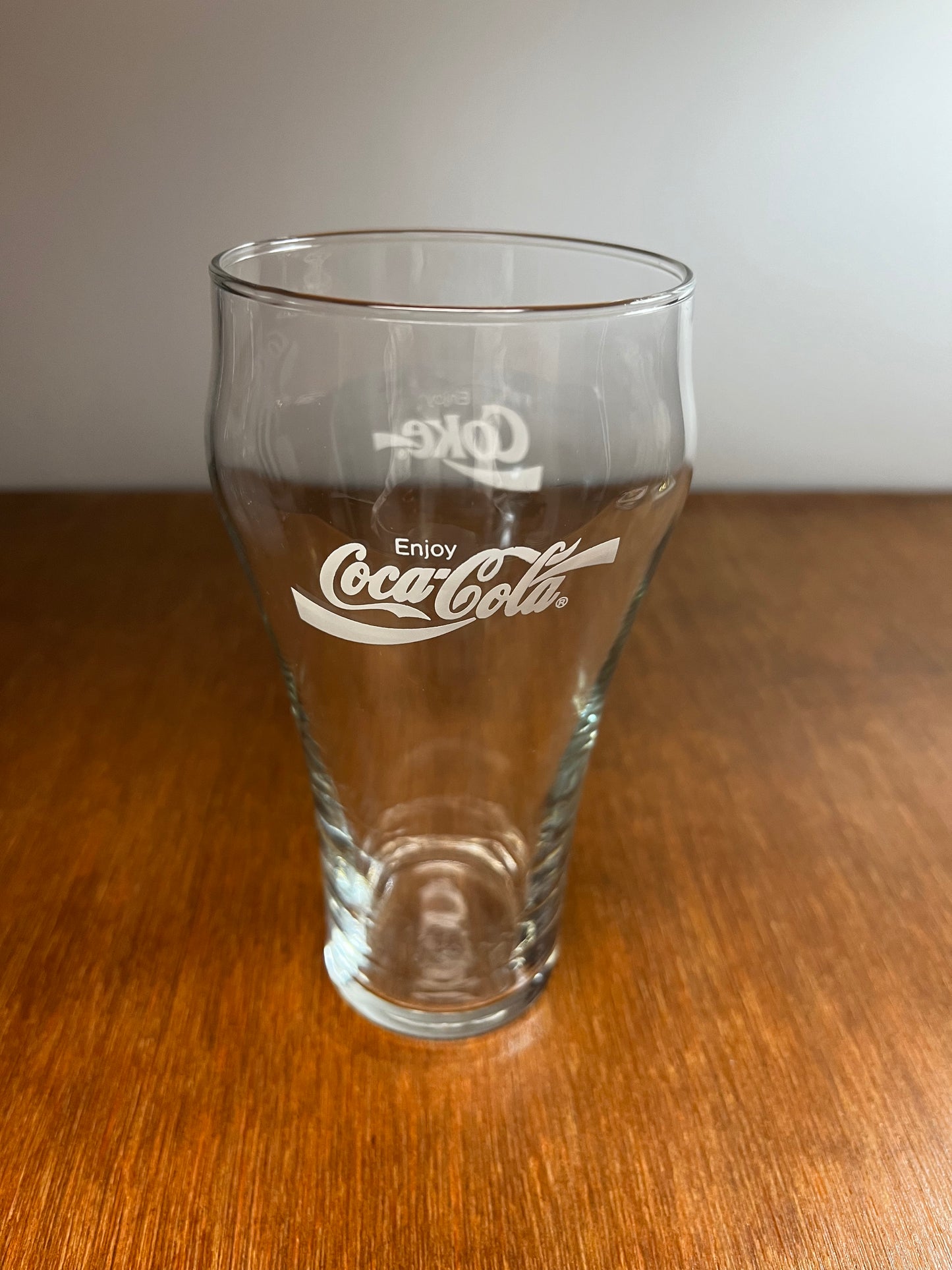 Clear Vintage White Logo Coca Cola Glass