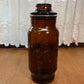 Vintage Amber Glass Jar With Lid