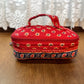 Red Floral Pattern Small Cosmetic Bag