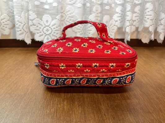 Red Floral Pattern Small Cosmetic Bag