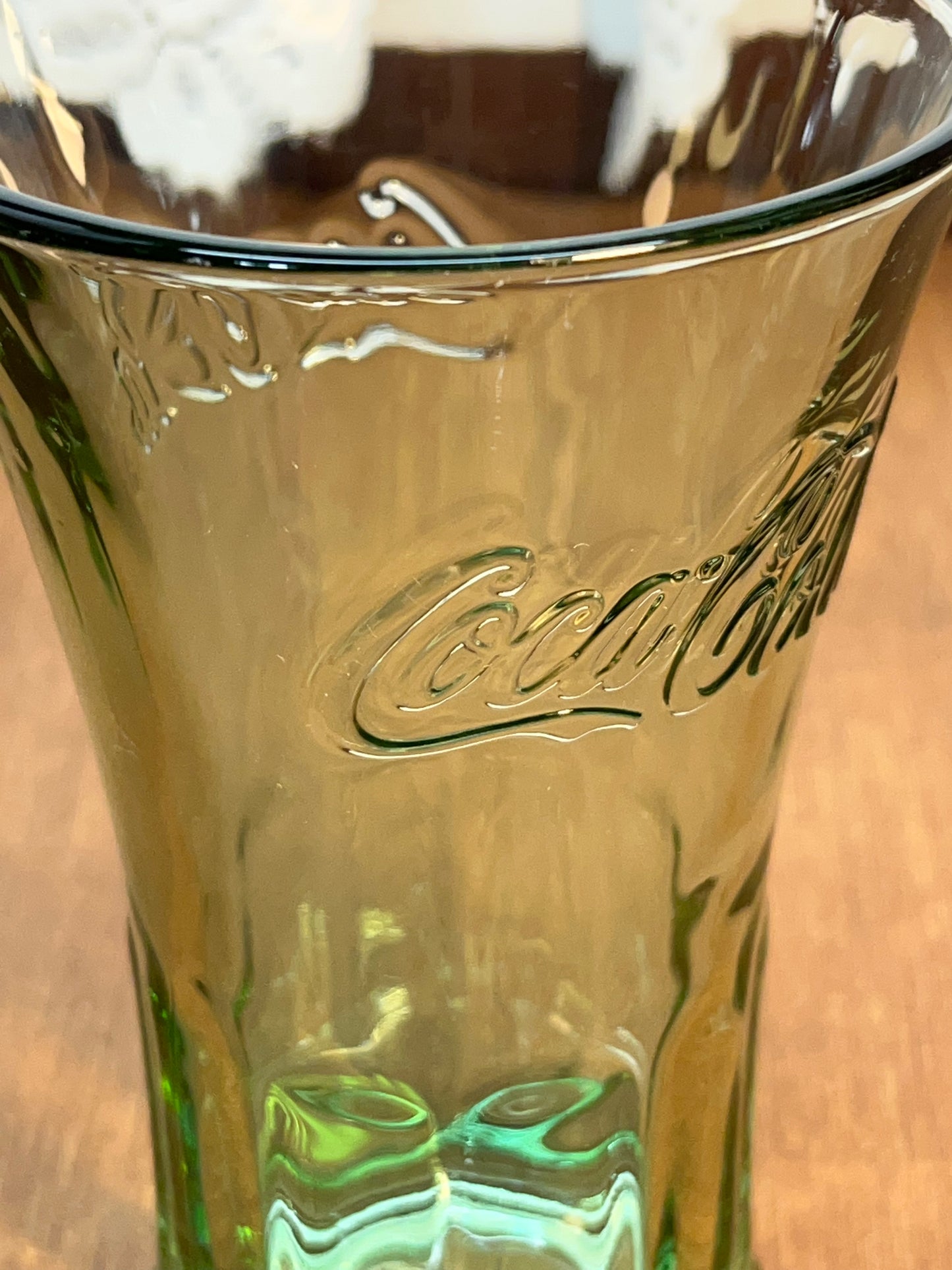 Vintage Green Fluted Top Libbey Coca Cola Glass