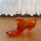 Vintage Amberina Fenton Art Glass Hobnail Shoe