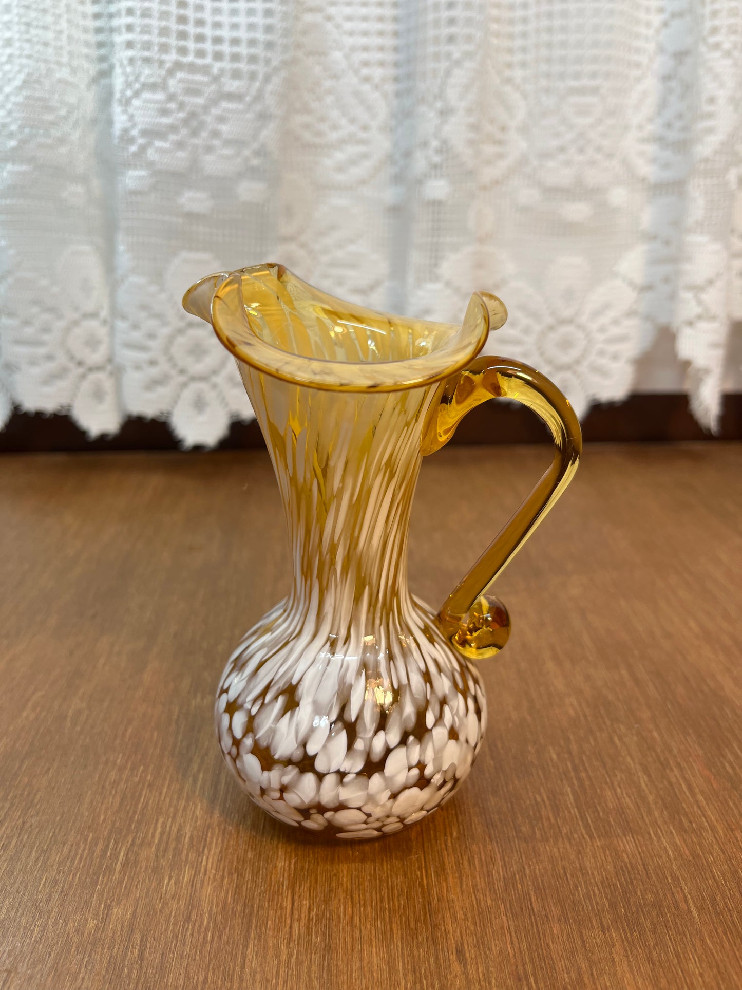 Vintage Art Glass Miniature Pitcher