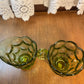 Vintage Mid Century Olive Green Cream & Sugar Set