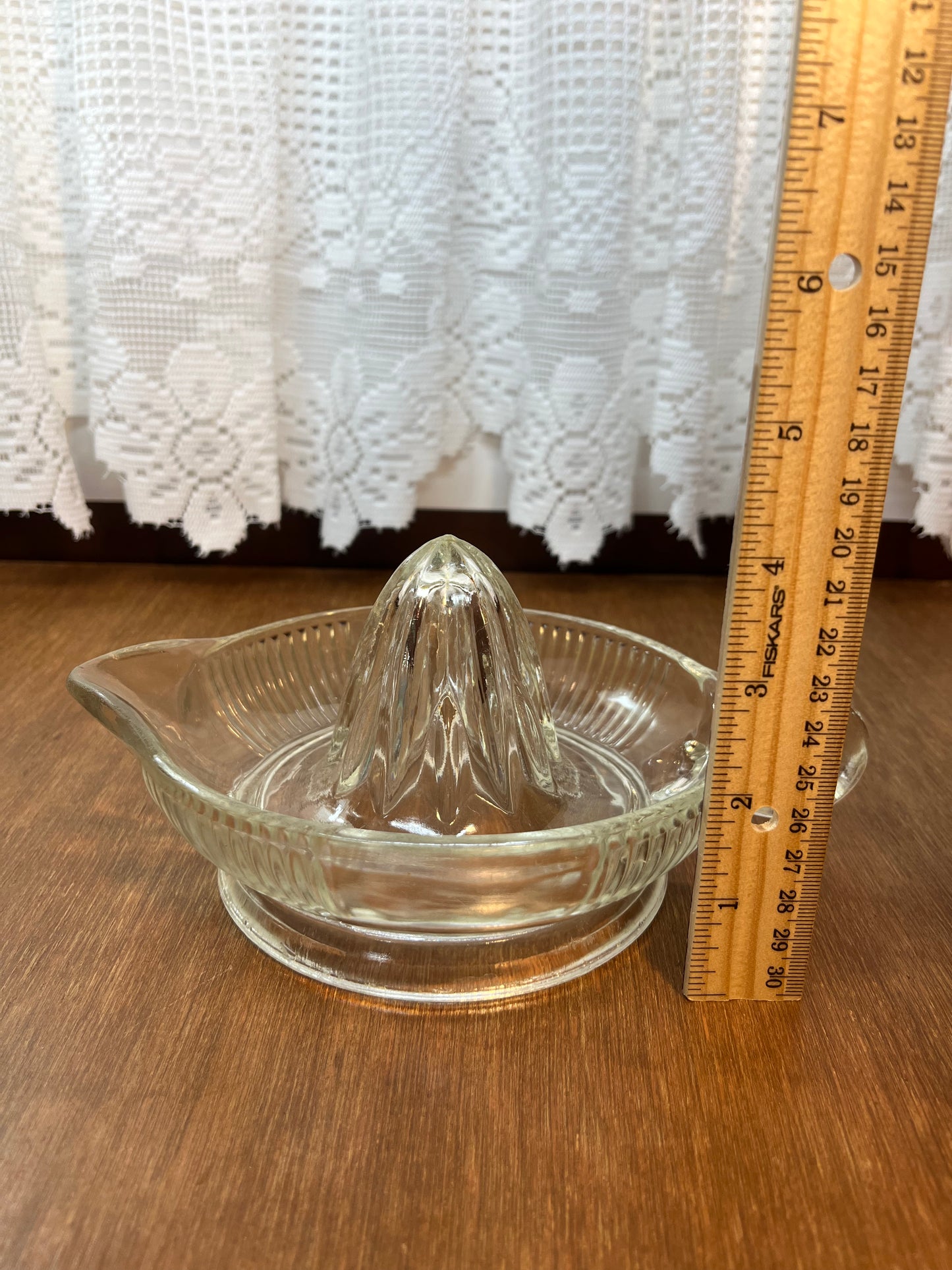 Vintage Clear Heavy Glass Hand Juicer