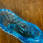 Vintage Aqua Fenton Hobnail Art Glass Shoe