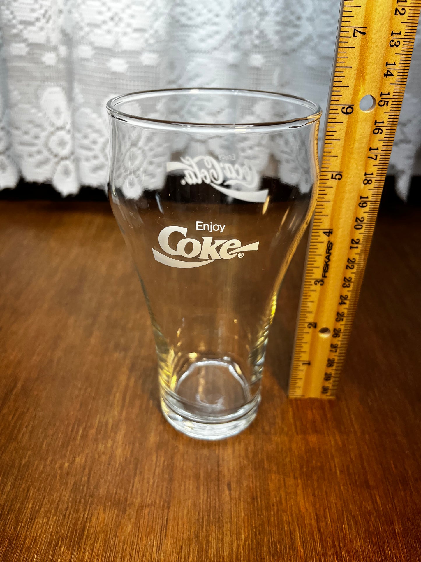 Clear Vintage White Logo Coca Cola Glass