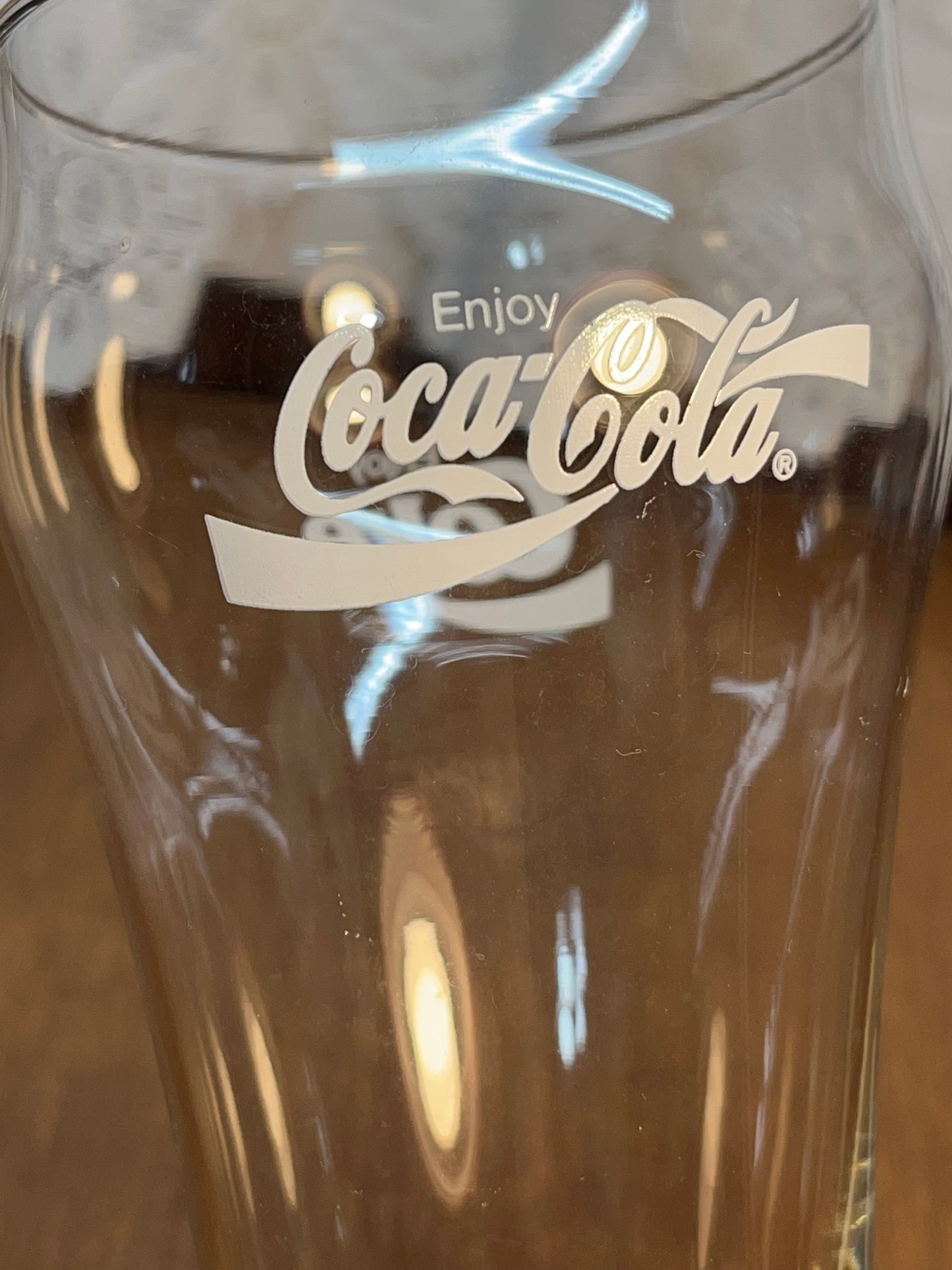 Clear Vintage White Logo Coca Cola Glass